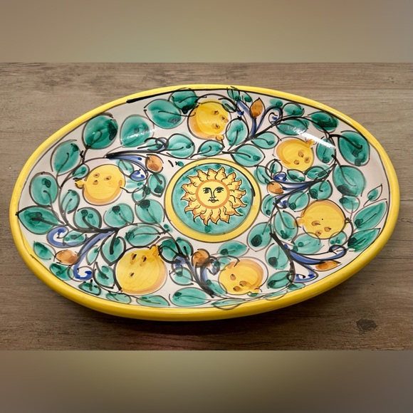 unbranded Other - Handcrafted Sun‎ and Lemon Ceramic Wall Plate